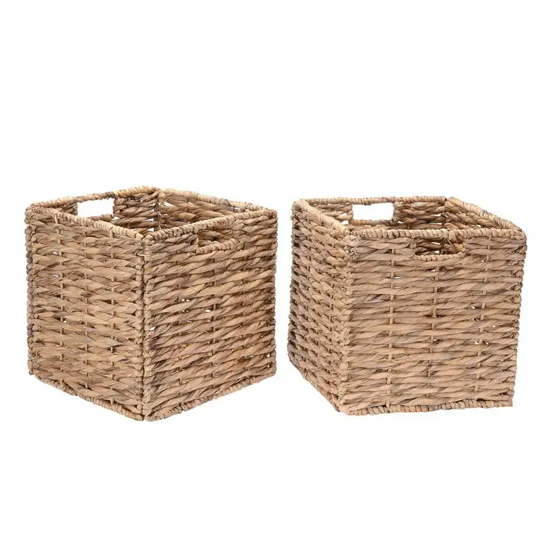 

of 2 Handmade Twisted Wicker Baskets with Handles (Natural)