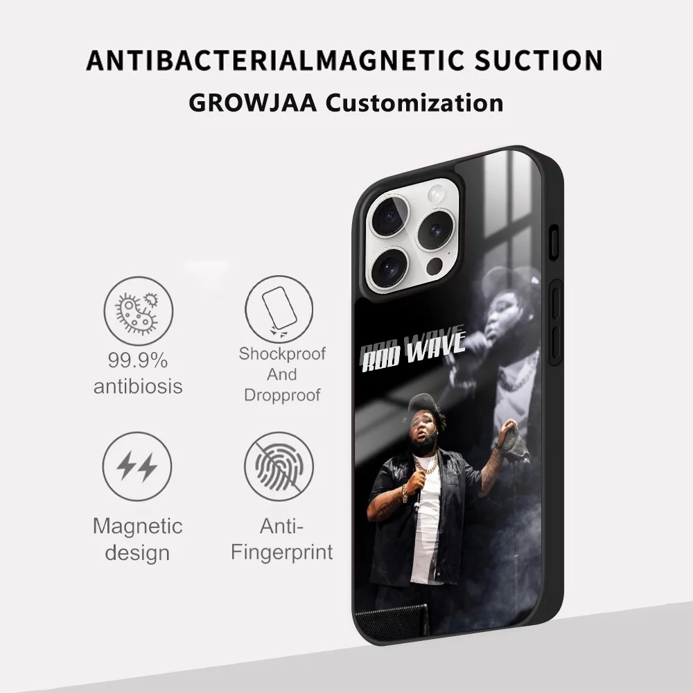 R-Rod W-Wave American Rapper Phone Case For IPhone 16 15 14 13 12 11 Pro Max Plus Mini Magsafe Mirror Wireless Magnetic Cover