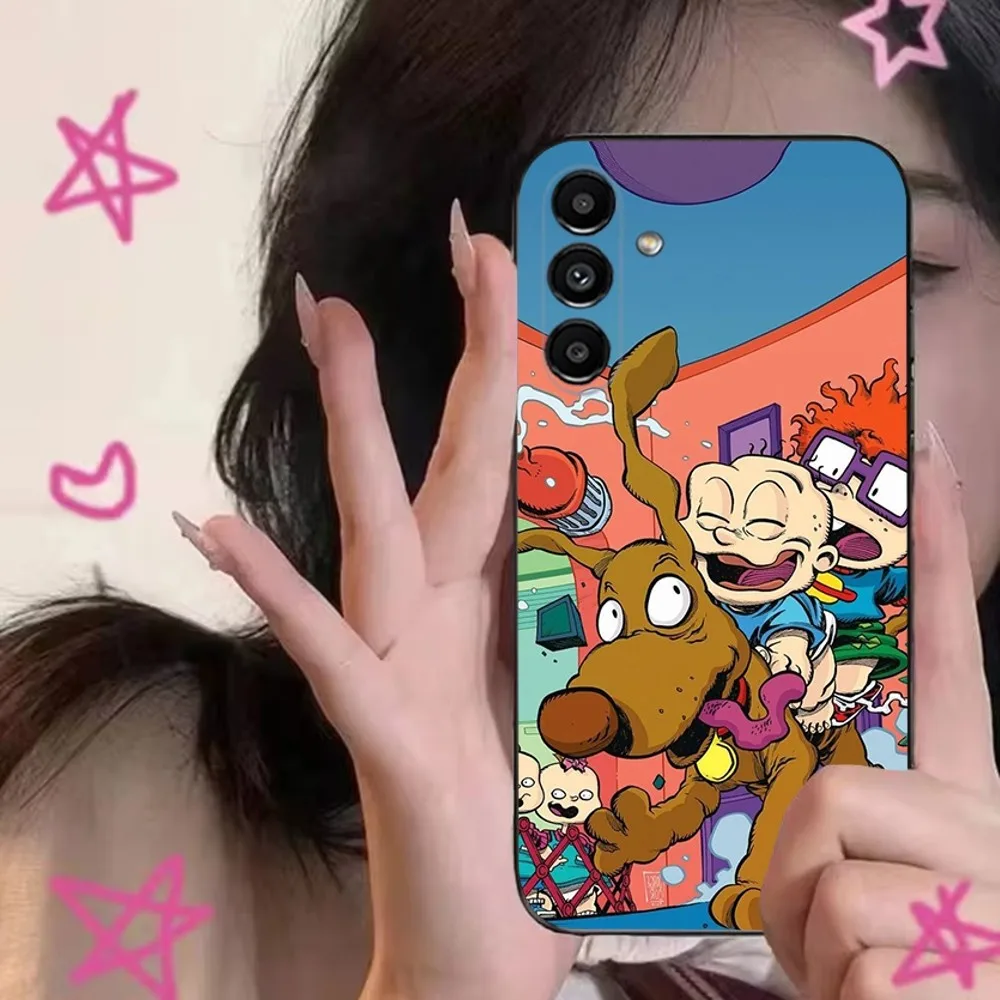 Чехол для телефона F-Funny R-Rugrats Samsung S24 S21 S22 S23 S30 Ultra S20 Plus Fe Lite Note 10 9 5G черный мягкий