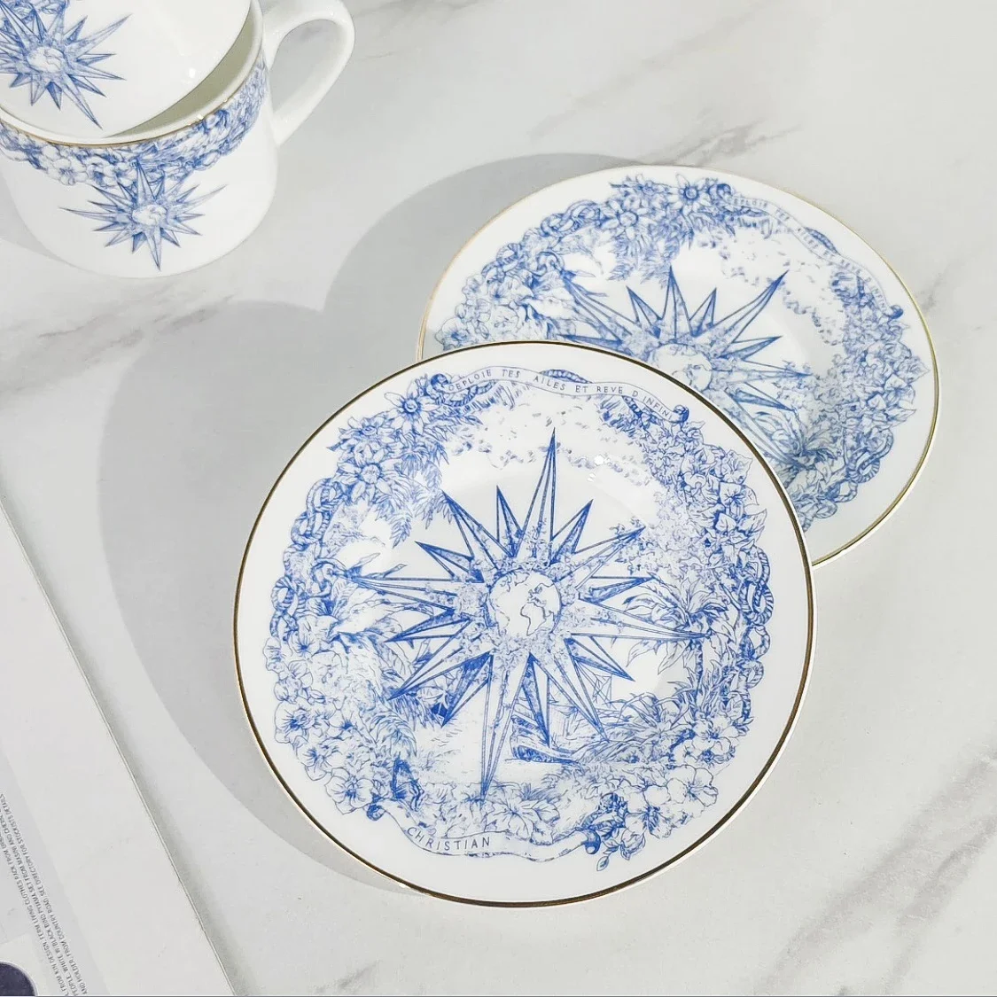 Аутентичная серия фирмы Glücksstern Knochen porсетанская кофта europäische leichte Luxus High-End-Buro