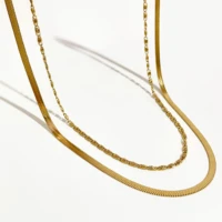 perisbox minimalist metal golden double layered necklace for women stainless steel snake chain necklaces %d0%b1%d0%b8%d0%b6%d1%83%d1%82%d0%b5%d1%80%d0%b8%d1%8f %d0%b6%d0%b5%d0%bd%d1%89%d0%b8%d0%bd