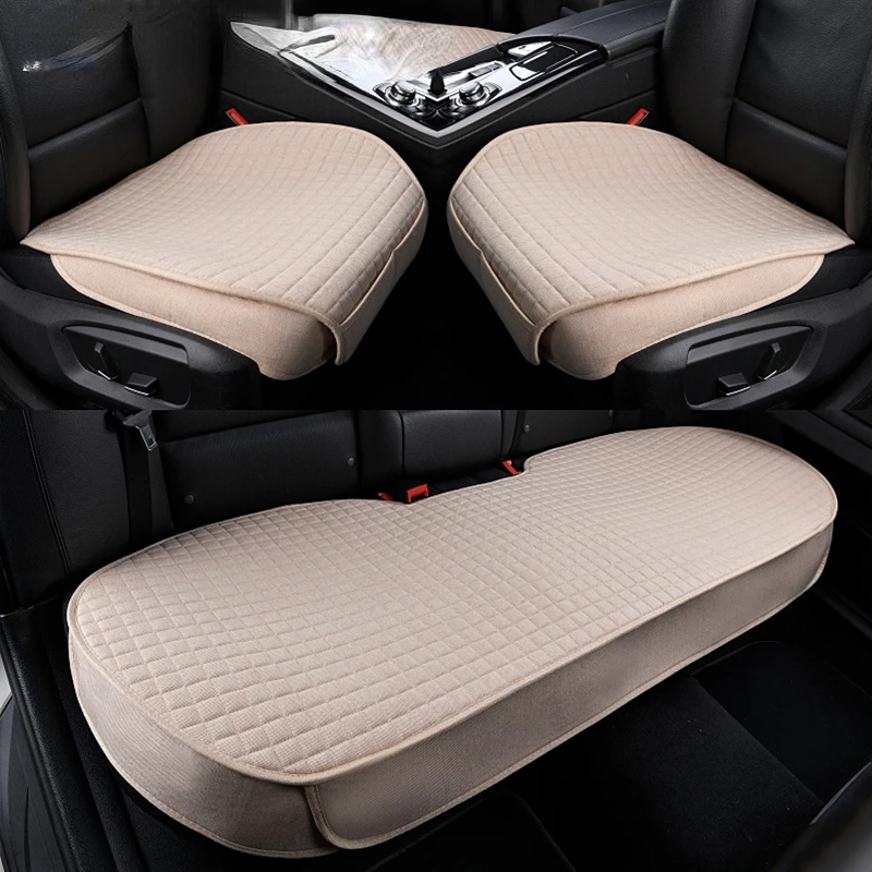 

Clean Car Seat Cover for Women,Child Flax Breathable Seat Cushion Protector Pad Car Interior Accessories