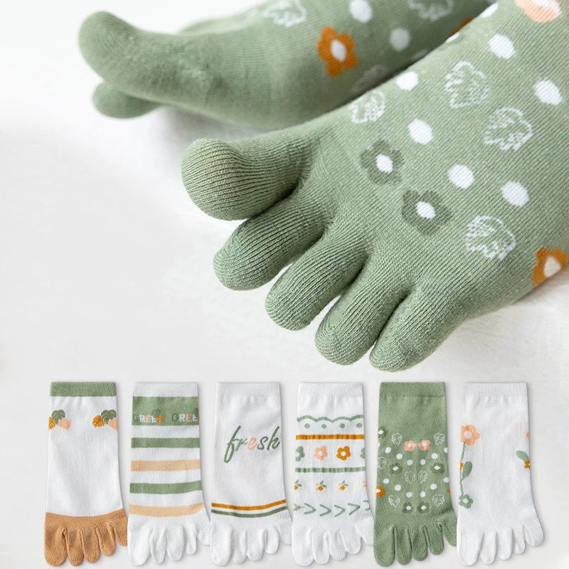 

Summer Feminine Cotton Breathable Five Finger Split Toe Socks Deodorant Sweat-absorbing Women's Thin Style Ankle Sock Slippers