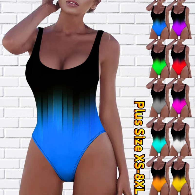 

2023 женский купальник большого размера, новая пляжная одежда, летний женский цельный комплект бикини, модный Монокини