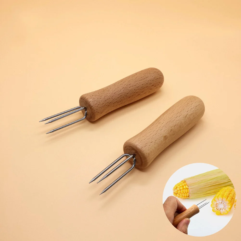 

Corn Forks Fork Cob Skewers Bbq Holders Holder Metal Barbecue Cooking Grilling The Sweetcorn Prongs Cake Kitchen accessories