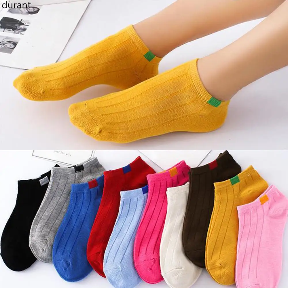 

1Pair Fashion Women Cotton Short Socks Breathable Sports Ankle Socks Elastic Solid Color Invisible Non-Slip Girls Boat Sock