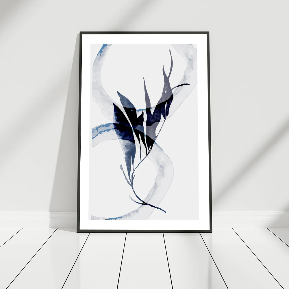 

Eucalyptus Blue Art Prints Botanical Poster Abstract Wall Art Pictures Watercolor Canvas Painting Posters Baby Room Decoration