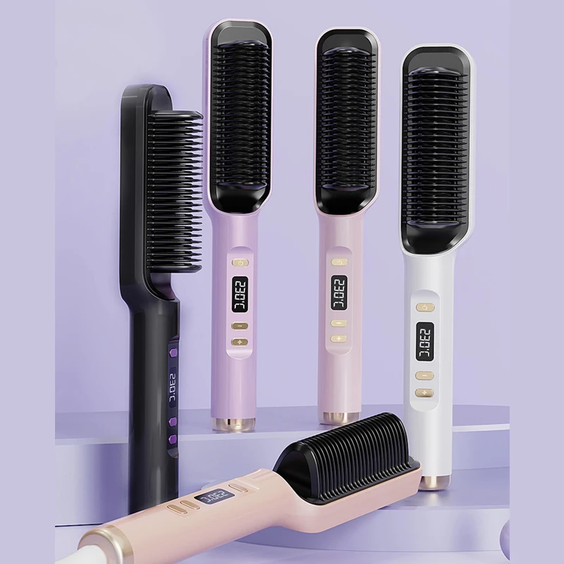 Расческа с электрическим подогревом для завивки и выпрямления волос
