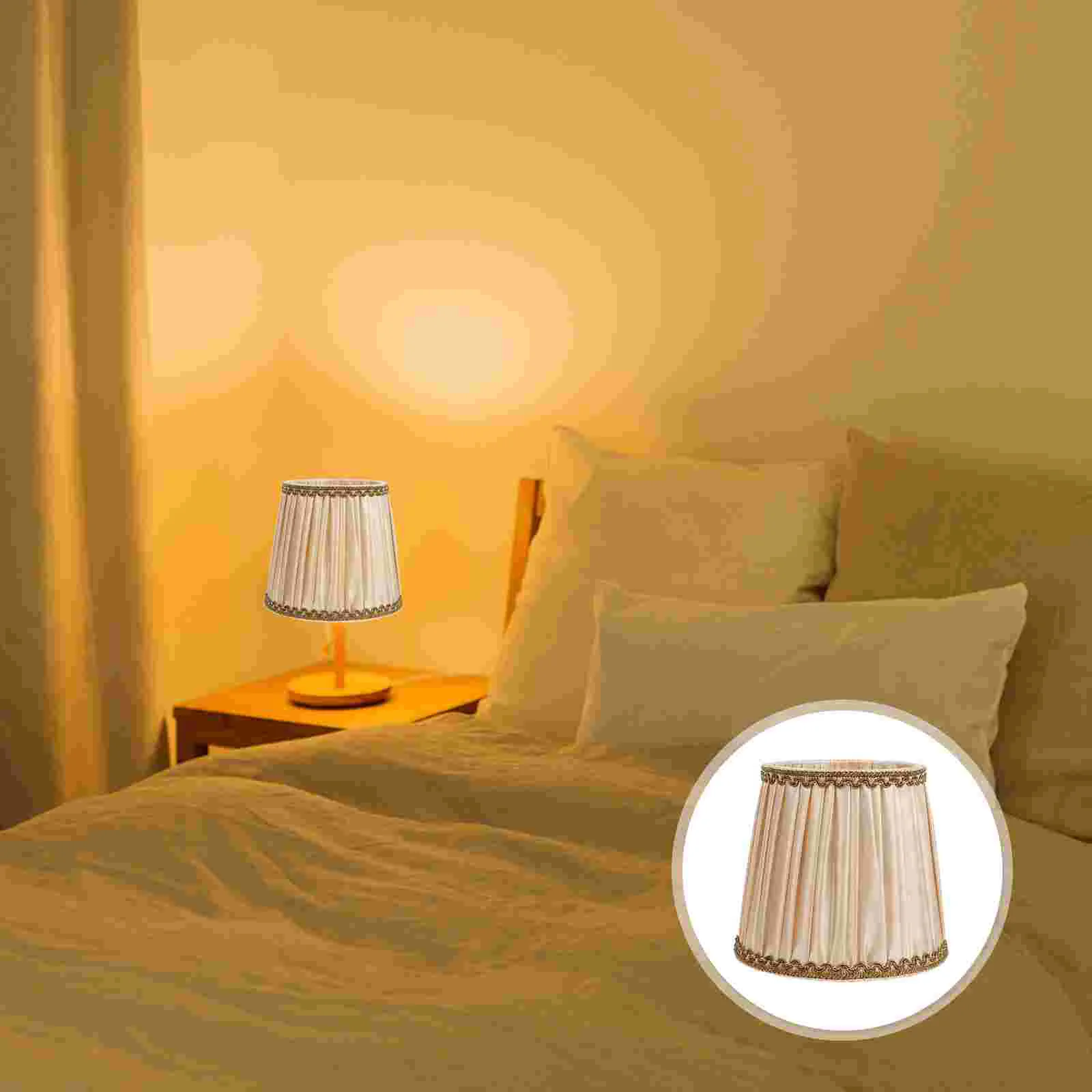 

Lamp Fabricshade Lampshade Lampshades American Protector Household Chimney Canvas Burlap Chandelier Yellow Retro Pleated Style