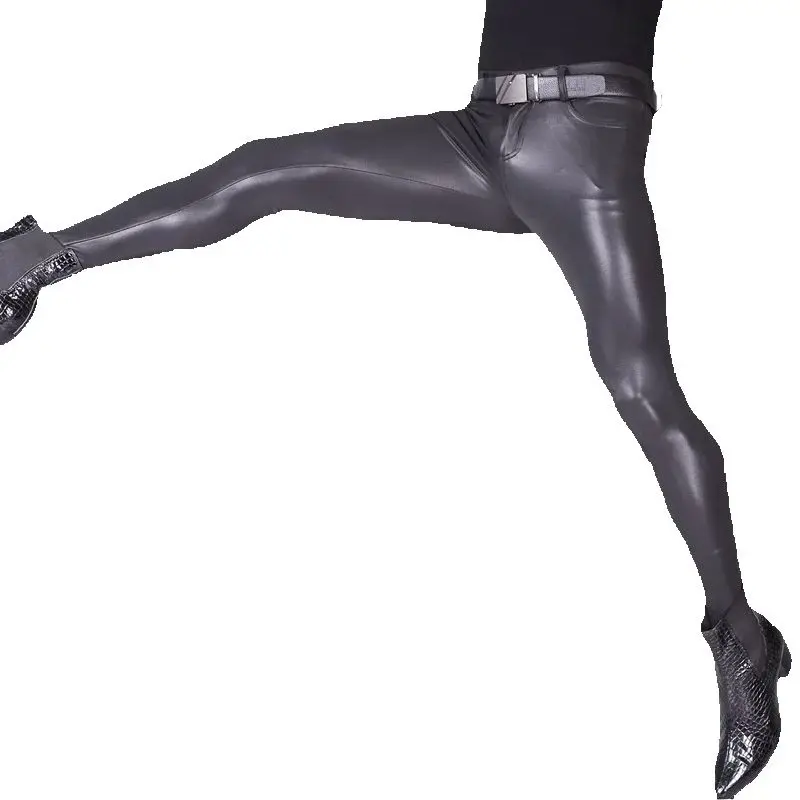 Модные сексуальные повседневные брюки мужские тонкие узкие леггинсы-карандаш