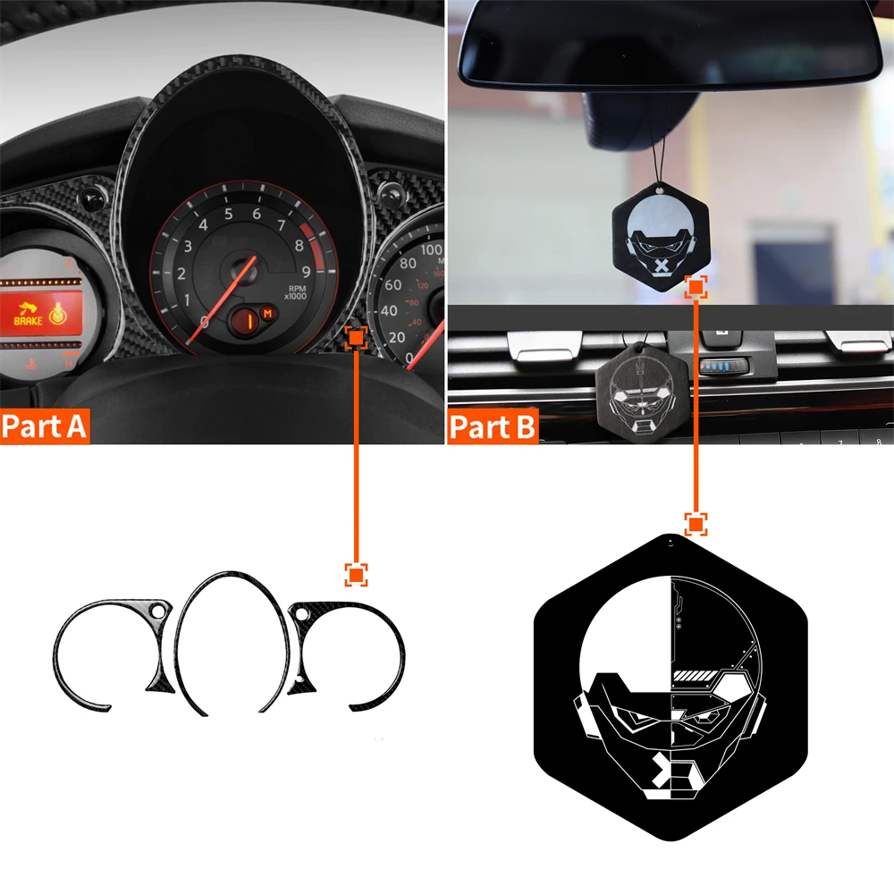 

3 Pcs / Set Center Control Panel Trim Carbon Fiber Interior Instrument Cluster Wear-resistant Protect For Nissan 370Z