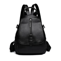 womens genuine leather backpack convertible shoulder bag 3 in 1 real practical rucksack fashion flip cover knapsack for female