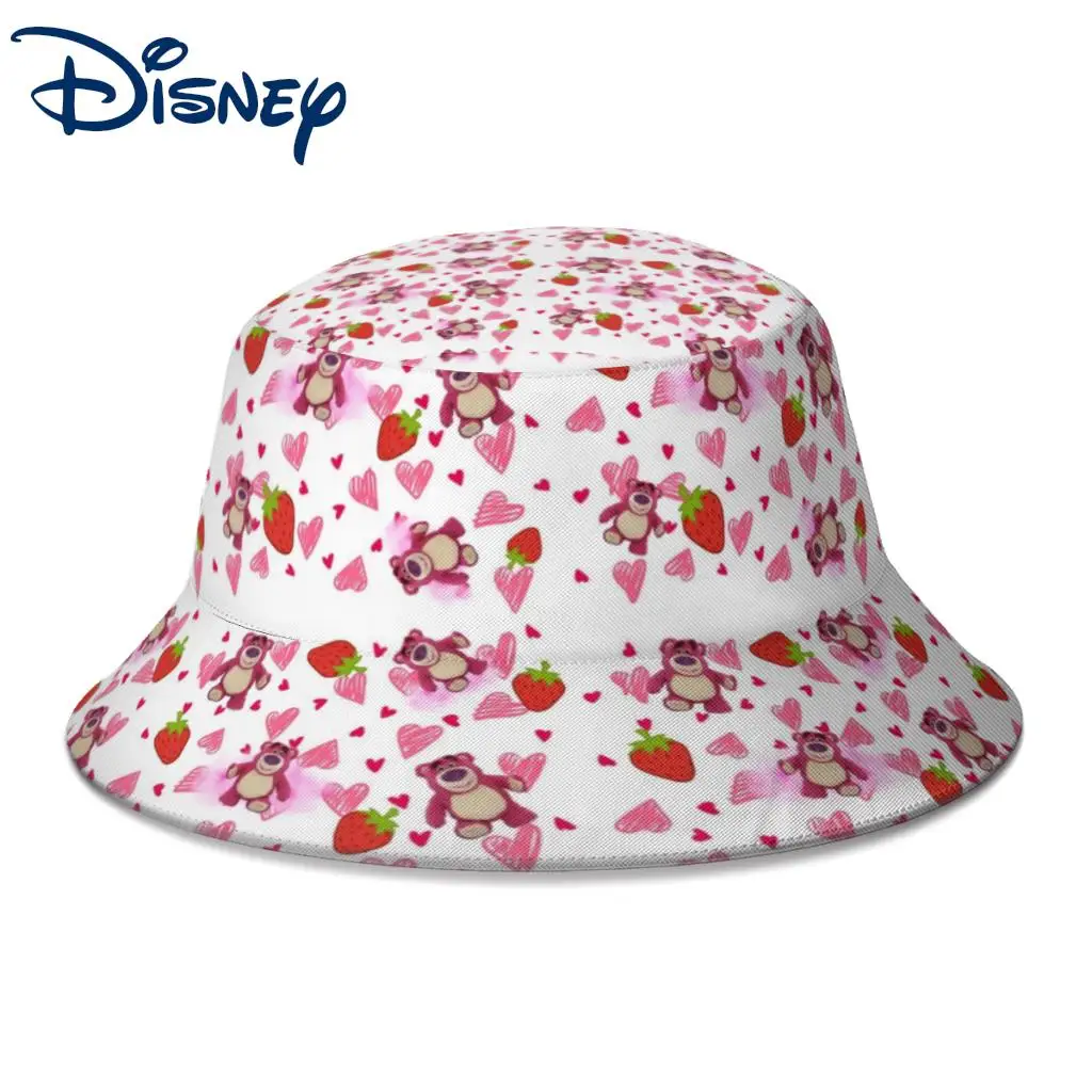 

New Summer Lotso Bear Huggin Toy Story Bucket Hats for Women Men Disney Beach Foldable Bob Fishing Fisherman Hat Panama Sun Cap