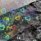 3D наклейка для дизайна ногтей Аврора лазер сердце голографические слайдеры звезды пленки Аврора стеклянные ногти Сделай Сам дизайн блестящие наклейки Обертывания для маникюра