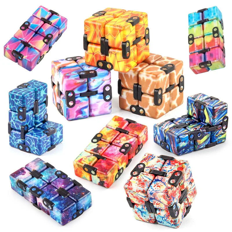 

Coloful Infinity Magic Cube Fidget Toys Square Fun Flip Unlimited Fold Puzzle Relieve Stress Funny Hand Game Toys for Kid Adult