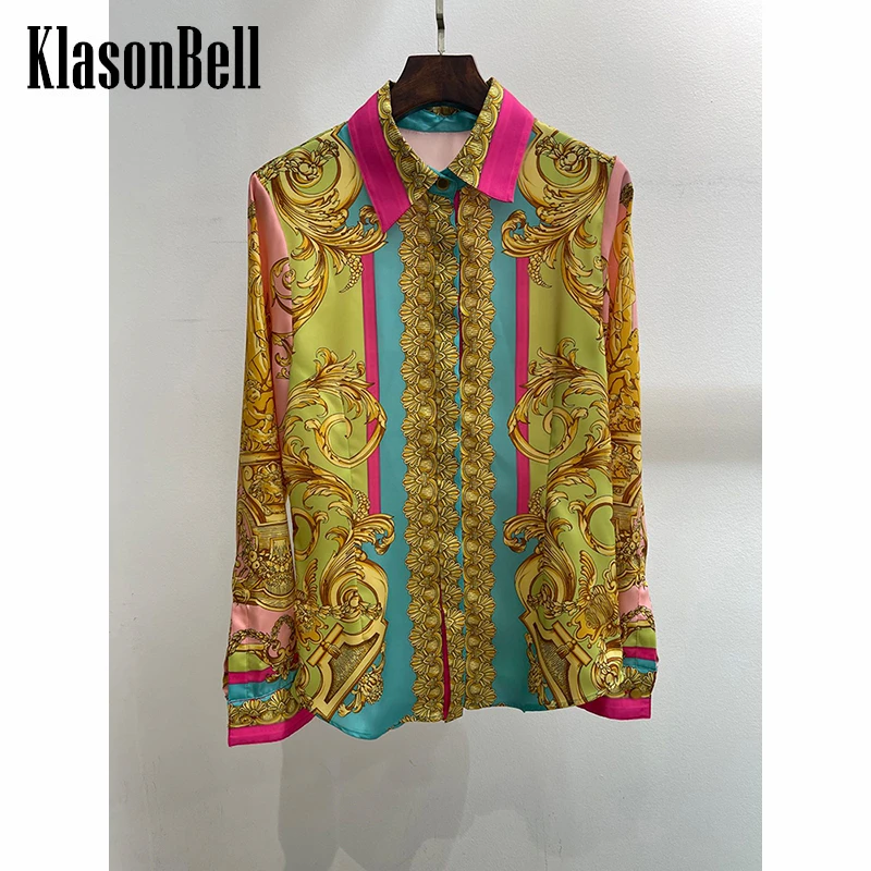 Женский комплект из блузки и юбки с принтом KlasonBell рубашка со скрытым рядом