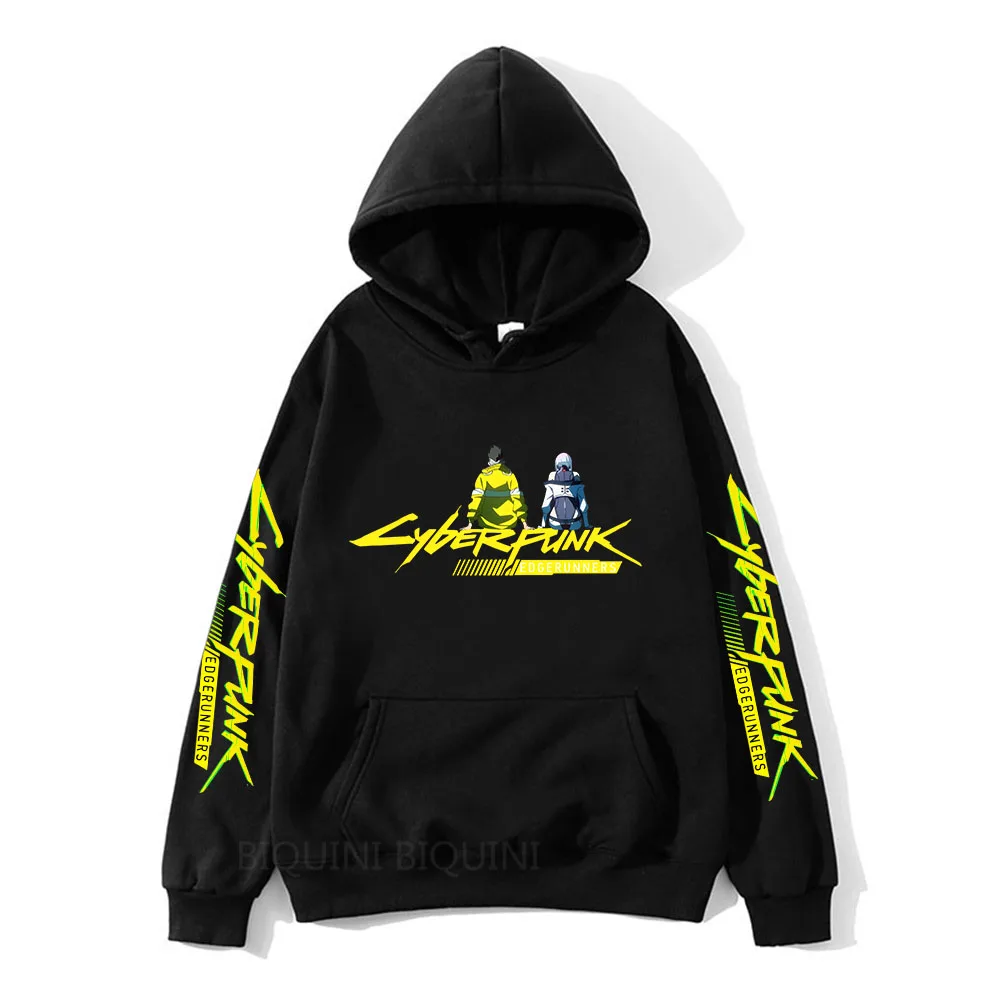 

David Cyberpunk Edgerunners Back Hoodies Unisex Long Sleeve Women Men Hooded Sweatshirts Harajuku Streetwear Kpop Style Clothes