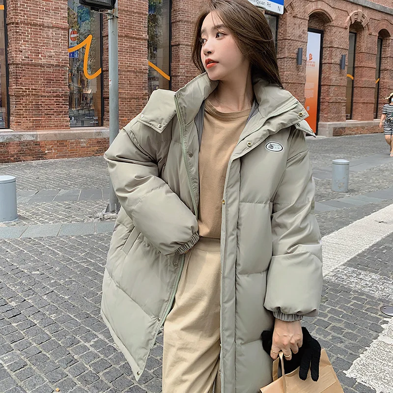 PinkyIsBlack 2022 New Winter Women Jacket Solid Big Pockets Female Long Hooded Thick Parkas Warm Coat Oversized Fashion Clothes