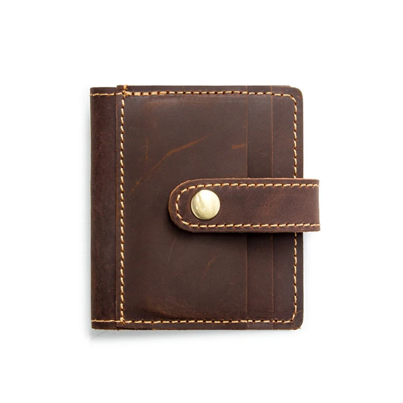 

100% Genuine Leather Men's Card Holder Business Men Credit Card Holder Luxury Crazy Horse Leather ID Card Holder for Man