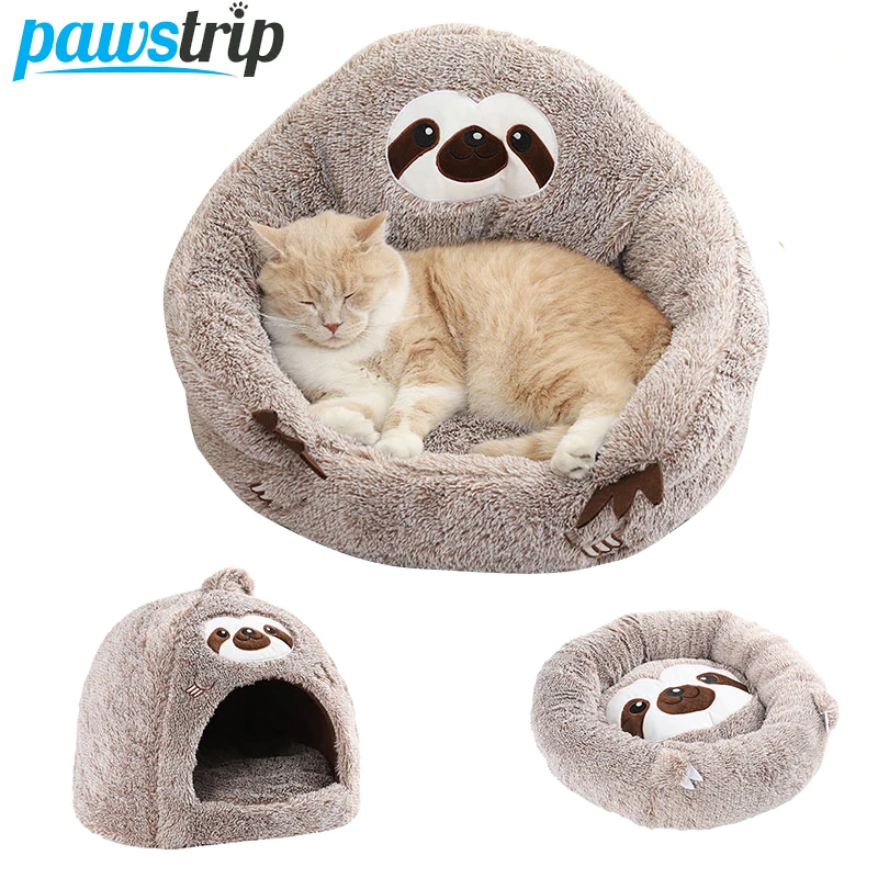 

Long Plush Pet Dog Bed Semi-Enclosed Winter Warm Pet Sleeping Bed for Dogs Cats Soft Cat Nest Kennel Kitten Cave Puppy Bed