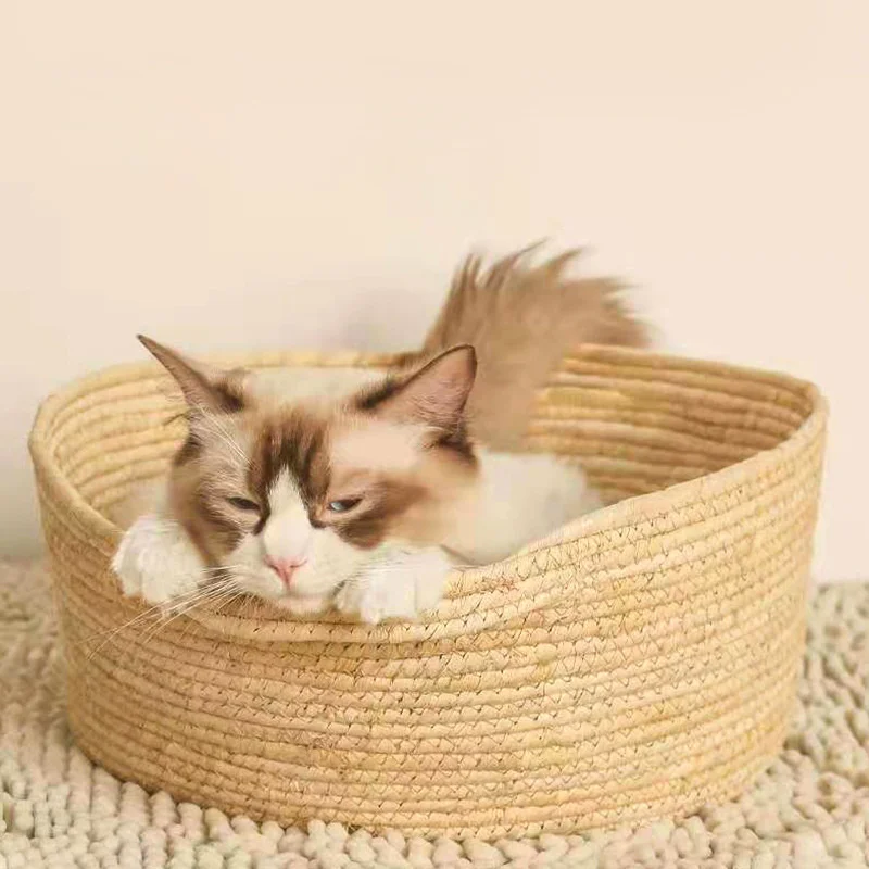 

Лежанка для кошек домашний домик для кошек Аксессуары для кошек 100% ручная работа бамбуковое плетение для летних домашних животных принадле...