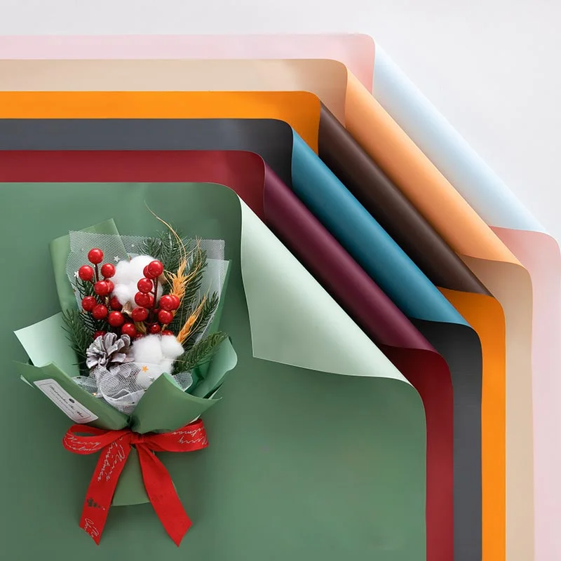 

Новый двойной цвет водонепроницаемый упаковка букета бумажный цветок оберточная бумага подарочная упаковка сумка ручной работы утолщенный материал бумажный набор