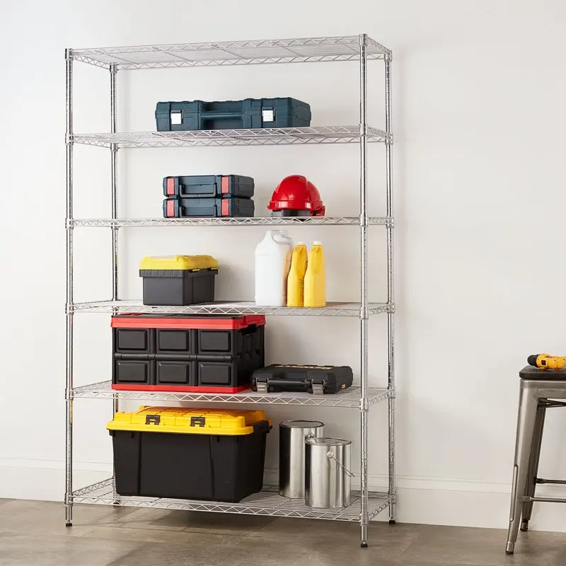 

6 Tier Wire Shelf Unit Chrome 18"x47.7"x72" Capacity 2100 lbs