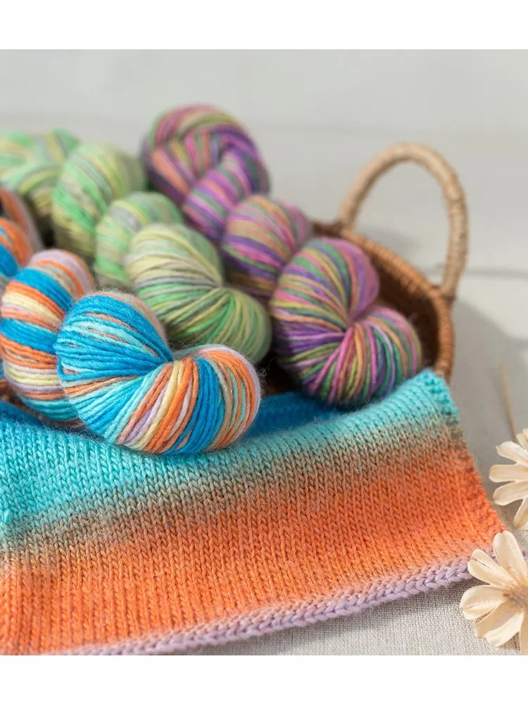 100 г/комплект тонкая цветная шерстяная пряжа для вязания свитер шаль шапки шарф