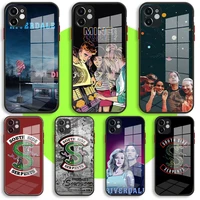 liquid glass case for iphone 13 11 12 mini pro max xs xr x 7 8 6 plus se2 silicone cover riverdale south side serpents 1