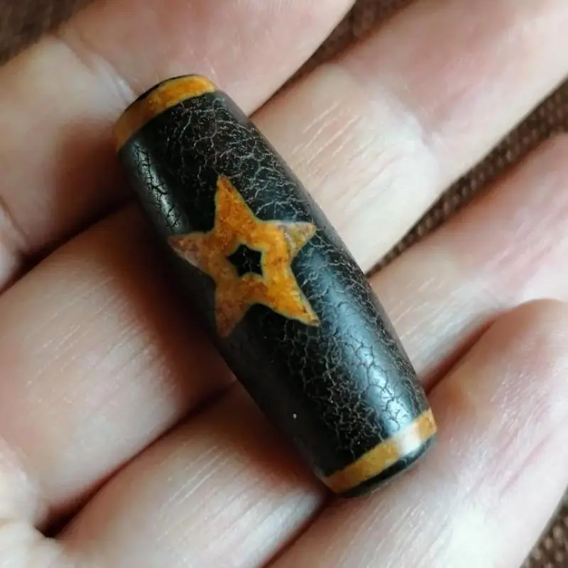 

39.2*14.3mm Tibetan Buddhism Sun Moon Star Dzi Beads For Jewelry Making Diy Bracelet Charms Necklace Pendant Amulet Accessories