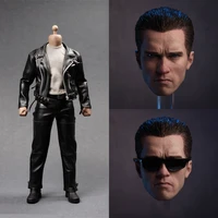 as044 16 arnold male soldier black leather coat suit clothes shoes accessories model for 12 action figure body accessory