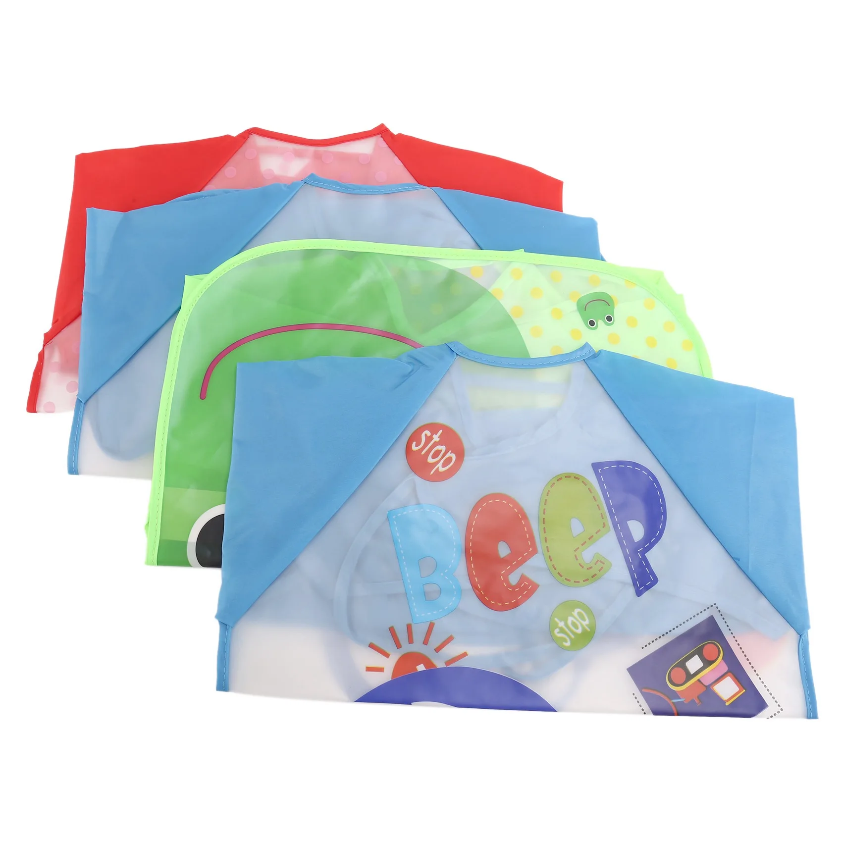 

4 Packs Waterproof Children's Art Smock Kids Painting Aprons Long Sleeve Smock for Baby Eged 1-4 Years Old