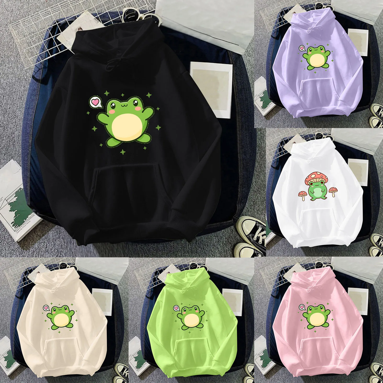 

Womens Sports Hoodie Womens Cute Frog Sweatshirt Kawaii Mushroom Hoodie For Teen Girls Clothes Zip up Oversized Hoodie Women