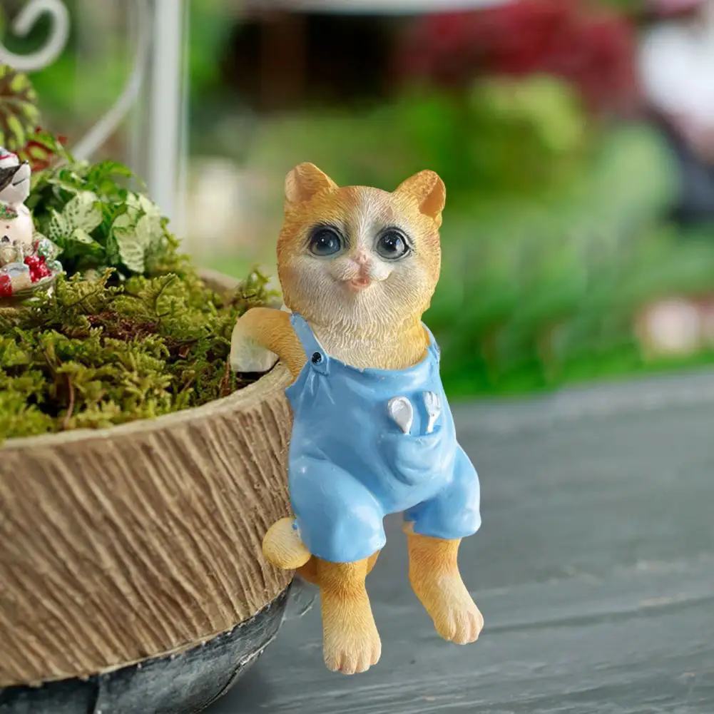 

Fashion Fish Tank Ornament Vivid Shape Cat Statues Fish Tank Decoration Wear Resistant Aquarium Hanging Ornament Tank Supply