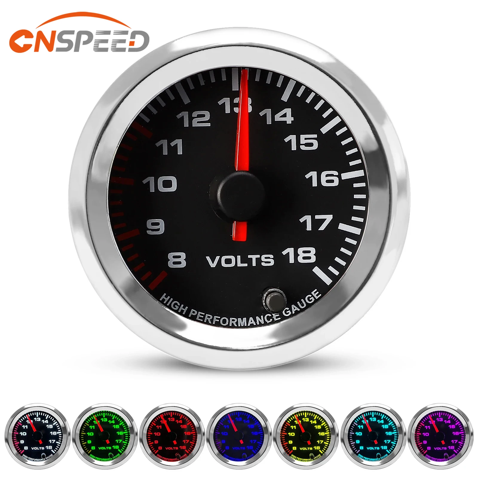 

Автомобильный Вольтметр CNSPEED 2'' (52 Мм), 8-18В, ABS-пластик, Металл, Стекло, 7 Цветов, Стрелочный, С Шаговым Двигателем