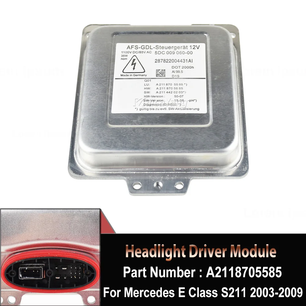 

For Mercedes-Benz W211 E320 E350 E550 E63 Headlight Module Xenon Ballast 5DC009060-00 2118705585 5DC00906000
