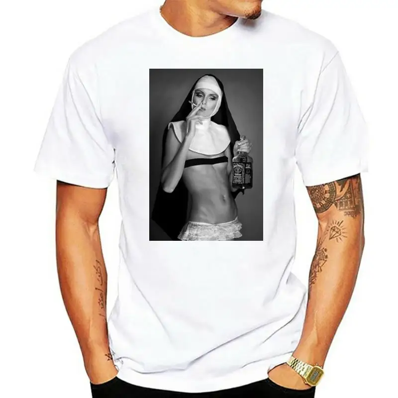 

Футболка мужская летняя хлопковая, забавный крутой дизайнерский топ с монахином, подарок, модная тенниска европейского размера