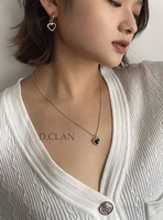 d clan three dimensional black heart sparkling classic stacking necklace fashion jewelry accessories gift for friend girlfriend