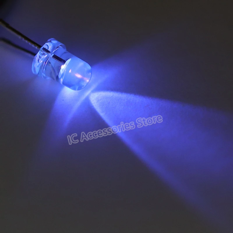 

100pcs 3MM purple light LED purple light bead UV curing fluorescent anti-counterfeiting lamp scorpion lamp