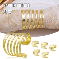 6pcs wedding napkin rings table decoration hollow out family gatherings everyday use napkin buckle holder party decor