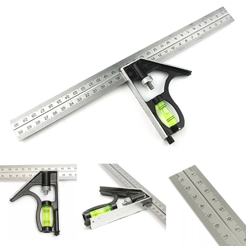 

300mm Multifunctional Combination Ruler Aluminum Alloy Movable Combination Angle Ruler Measuring Tool Woodworking Machinery Part