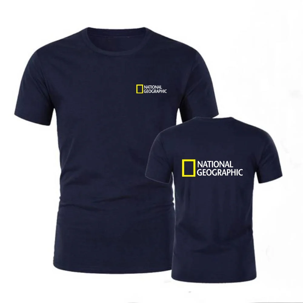 

National Geographic Men T Shirt Summer Fashion Tees Male Breathable Short Sleeve Cotton T-shirt Oversize Top Shirt