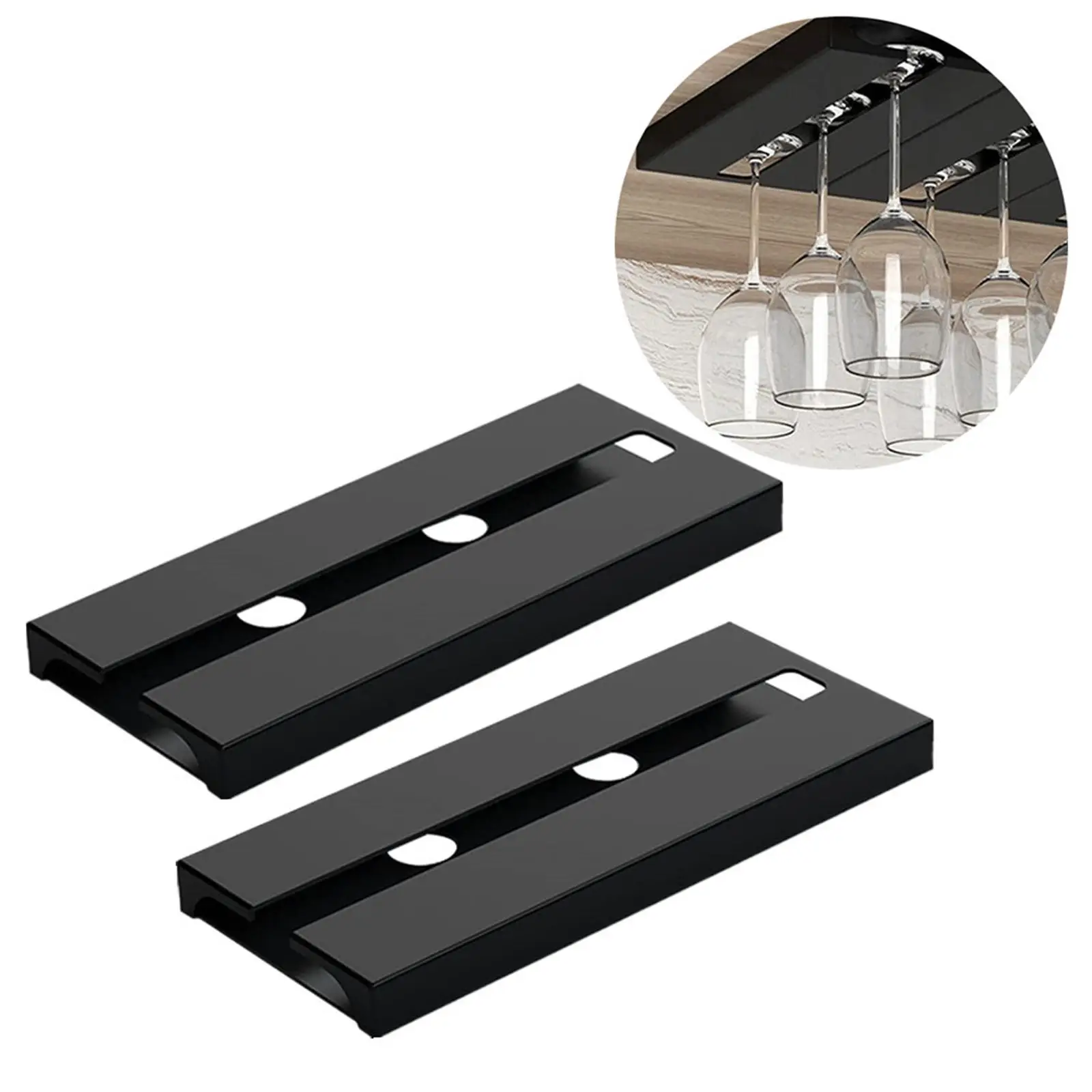 

2Pcs Wine Glass Rack Space Saving Storage Bracket Under Cabinet for Kitchen