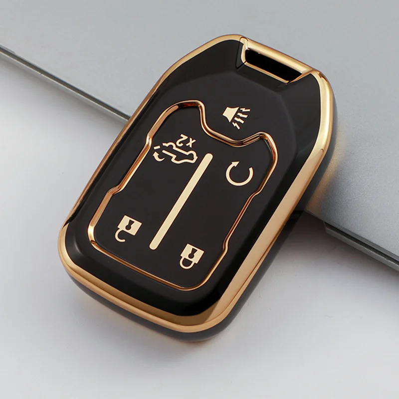 

New Premium TPU Car Key Case Cover For Chevrolet 2015 16 Tahoe Silverado Suburban GMC Sierra Acadia Terrain 5 6 Button Key Case
