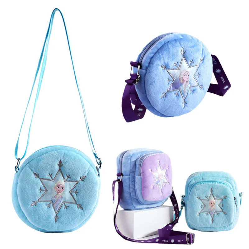 

Disney Anime Frozen Cartoon Plush Toy Cute Elsa Soft Stuffed Plush Shoulder Bag Hangbag Messenger Bag Storage Bag Girls Gift