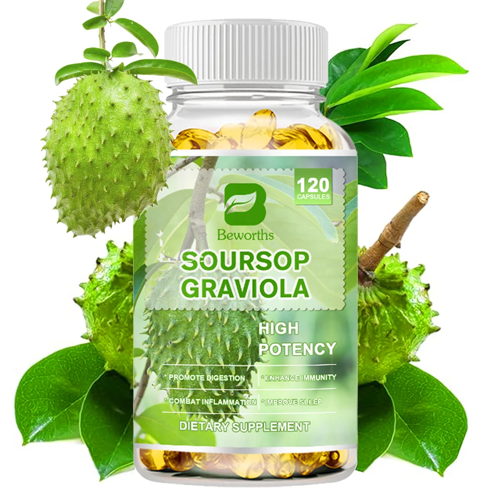 

BEWORTHS Organic Soursop Graviola Leaves for Cell Support,Regeneration,Stress Relief,Immune Enhancement Herbal Plant Essence