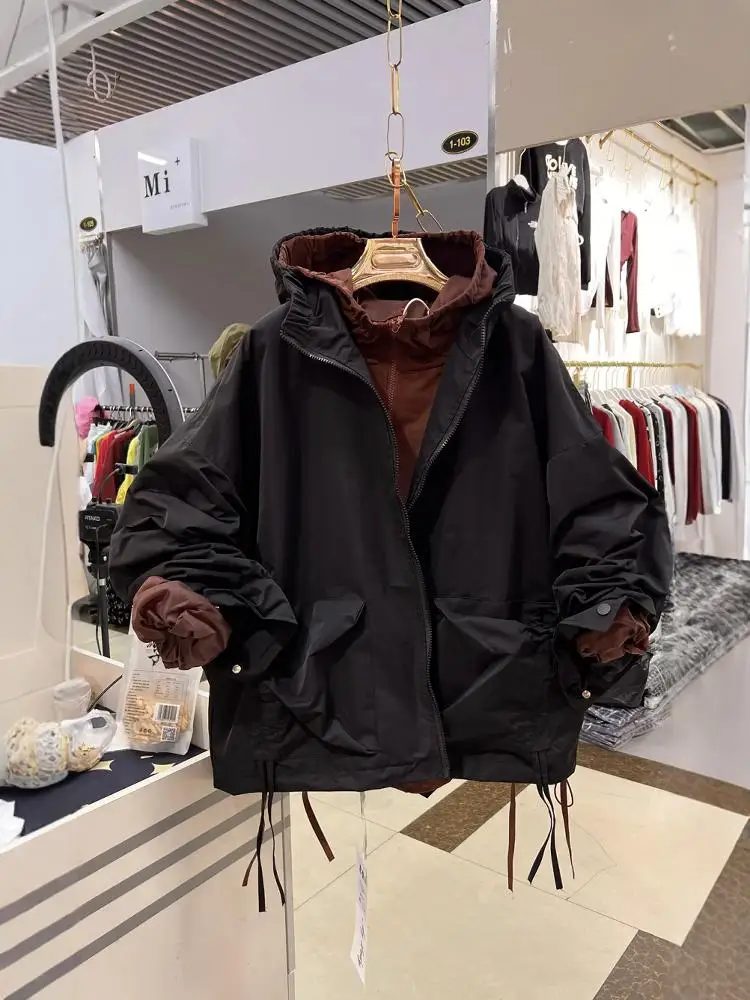 Осень 2024 новая корейская модная хлопковая универсальная свободная утягивающая