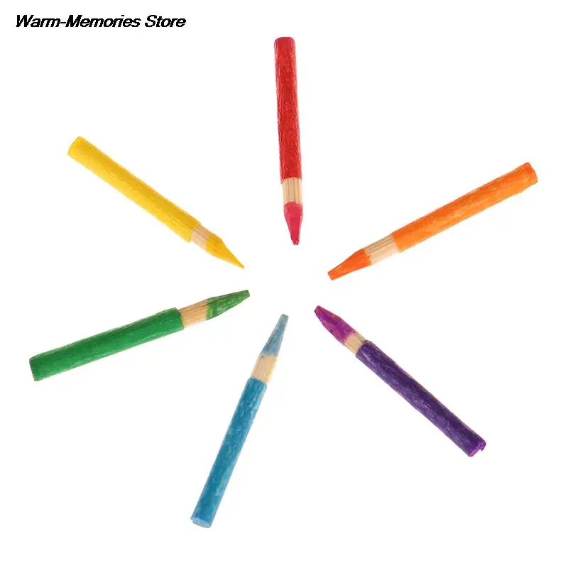 

6 шт./набор, миниатюрные цветные карандаши для кукольного домика