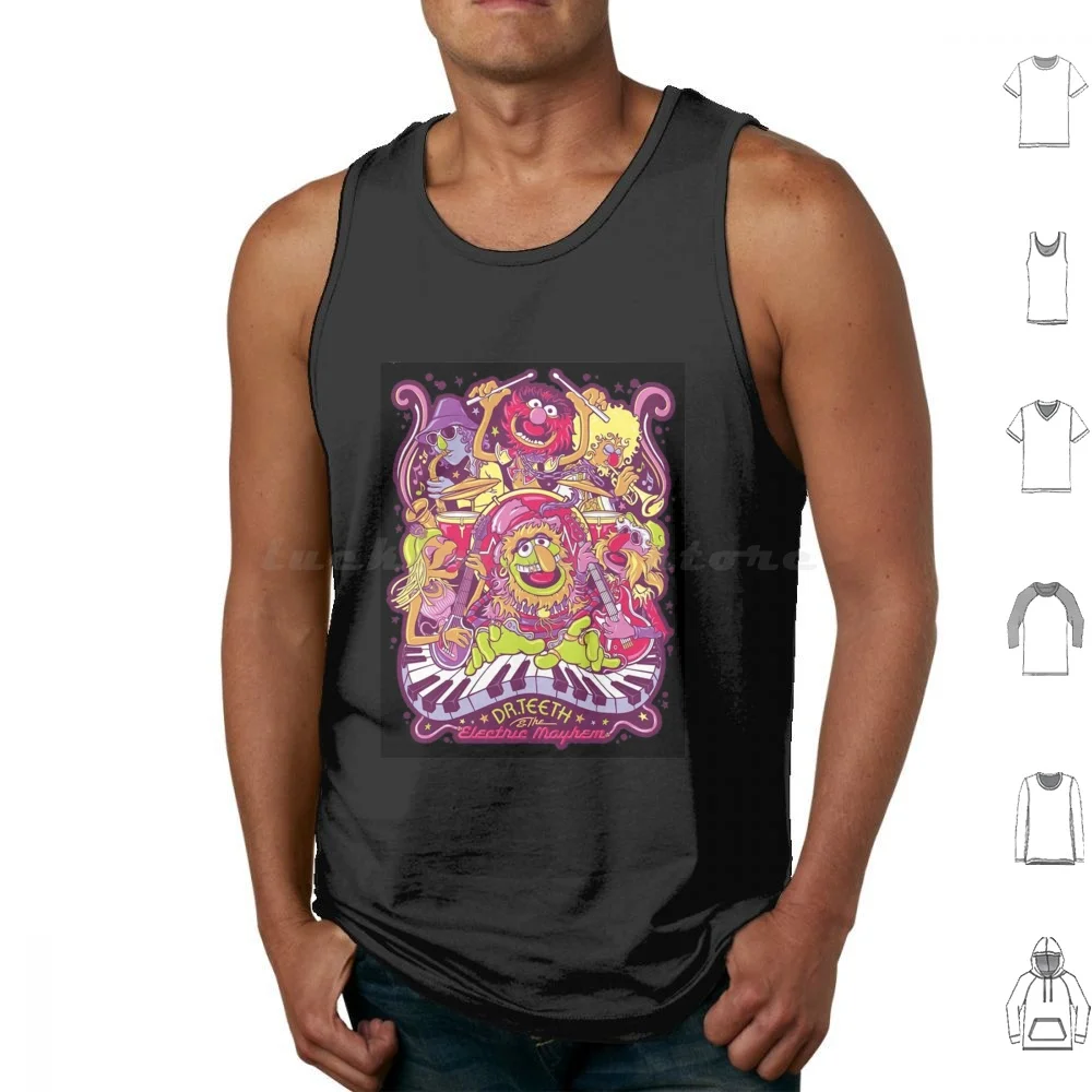 

The Electric Mayhem And Animal Dr Teeth #2 Tank Tops Print Cotton The Pets Drums Dr Teeth And The Electric Mayhem