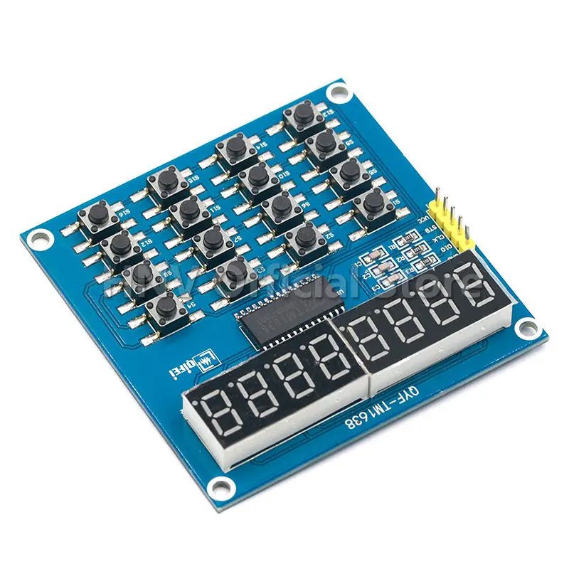 TM1638 LED Дисплей 8-битный модуль цифровой трубки 3-проводная 16 клавиш 8 бит сканирования клавиатуры и клавиша для набора Arduino DIY Kit.